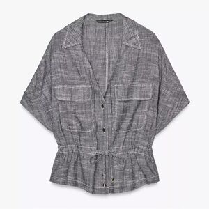Zara Linen Button Down Shirt for Women